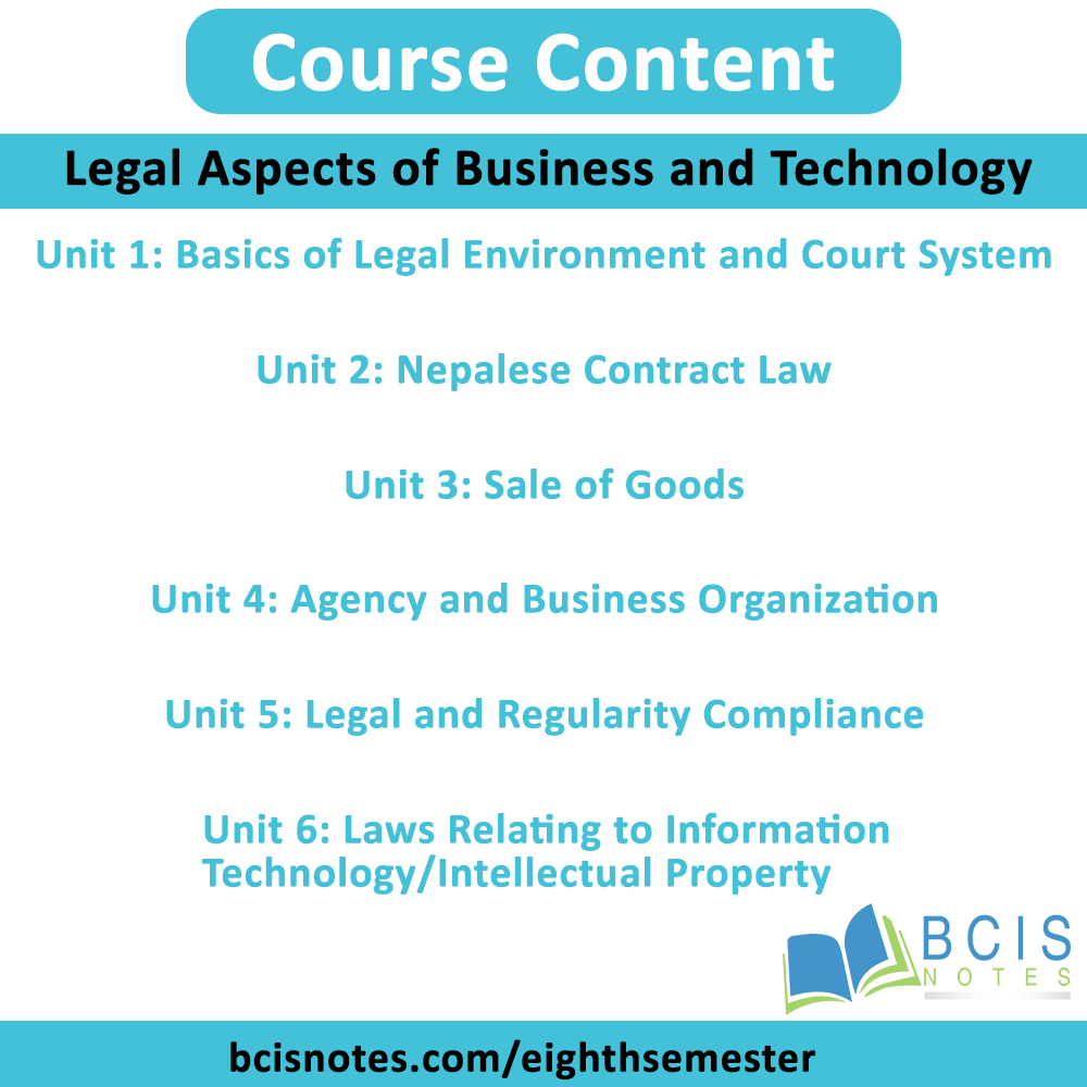BCIS 8th Syllabus of Legal Aspects of Business and Technology