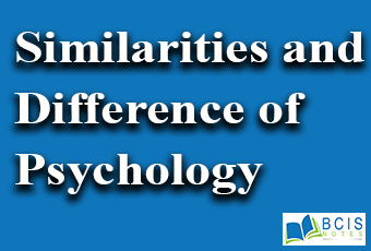 Similarities and Differences of Psychology || Introduction to Psychology || Bcis Notes