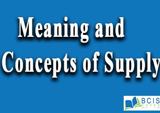 Meaning and Concepts of Supply || Theory of Consumer Behavior || Bcis Notes