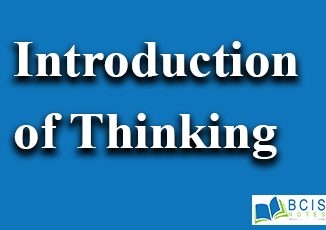 Introduction to Thinking || Cognition || Bcis Notes