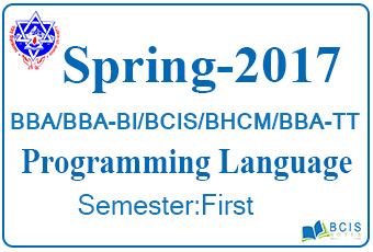 Programming Language- Spring,2017