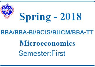Introductory Microeconomics Spring 2018