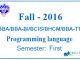 Programming language Fall 2016