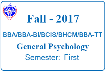 General Psychology Fall 2018 