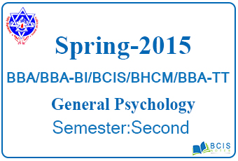 General Psychology Spring 2015