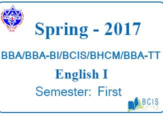 English Spring 2017