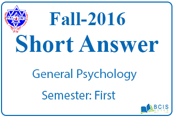 Very Short Questions Fall 2016