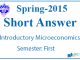 Very Short Questions Spring 2015