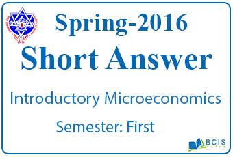 Very Short Questions Spring 2016