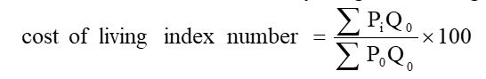 Cost Of Living Index Number Formula