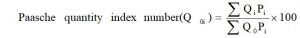 Paasche quantity index number