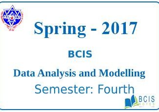 Data Analysis and Modelling