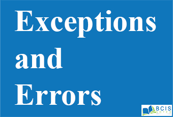 Exceptions And Errors || Exceptions Handling And Multithreading || Bcis Notes