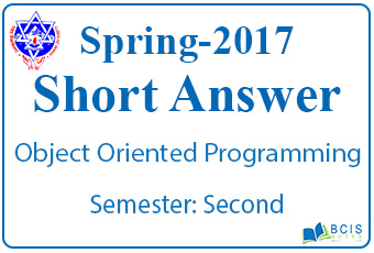 Very Short Questions Spring 2017