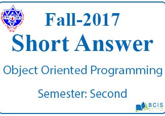 Very Short Questions Fall 2017