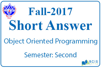 Very Short Questions Fall 2017