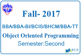 Object Oriented Programming Fall 2017