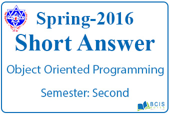 Very Short Questions Spring 2016