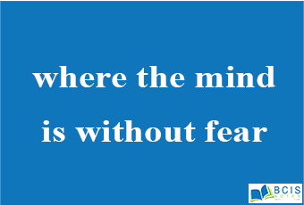 Where the Mind is without Fear, Summary & Analysis