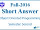 Very Short Questions Fall 2016